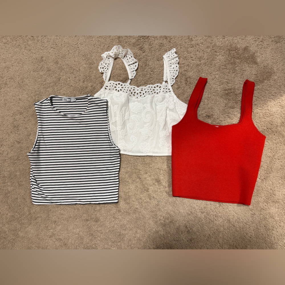 Bundle of three crop top size small